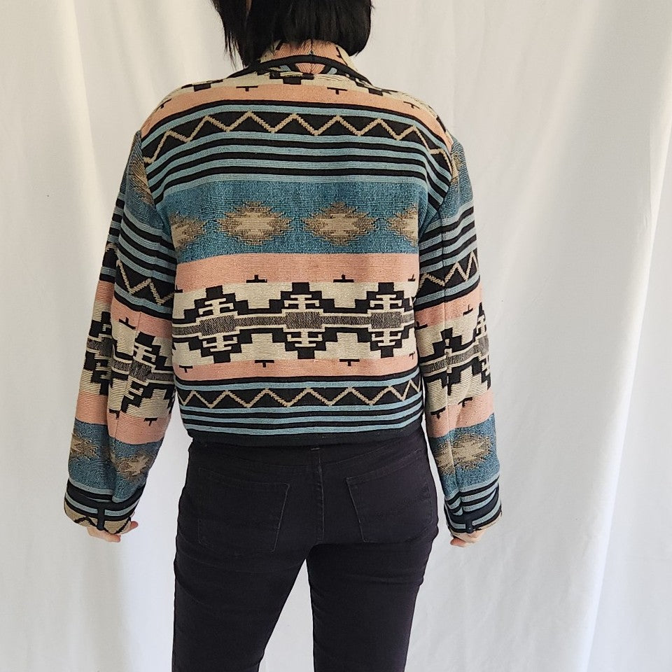 90s/00s 100% Cotton Cropped Southwest Print Jacket