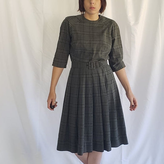 50s/60s Green and Blue Homemade Day Dress