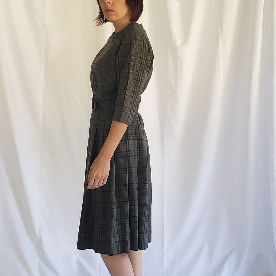 50s/60s Green and Blue Homemade Day Dress