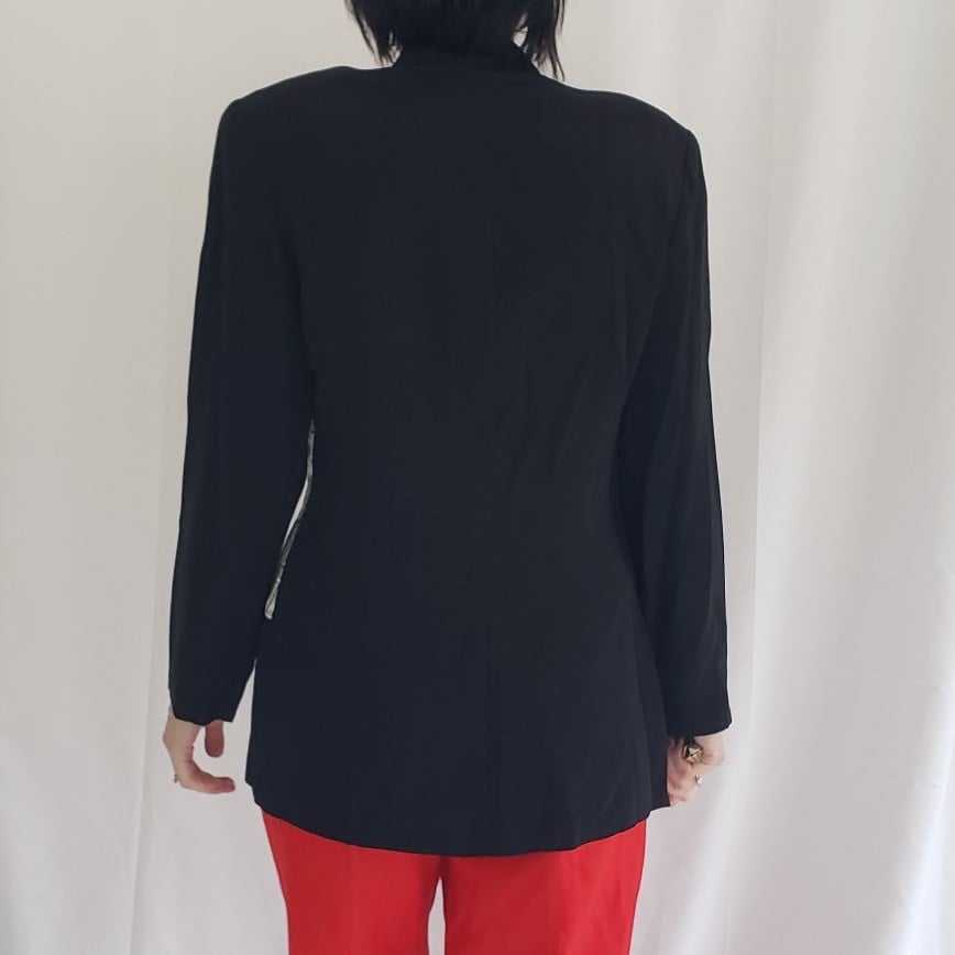 70s/80s Black and White Novelty Print Jacket