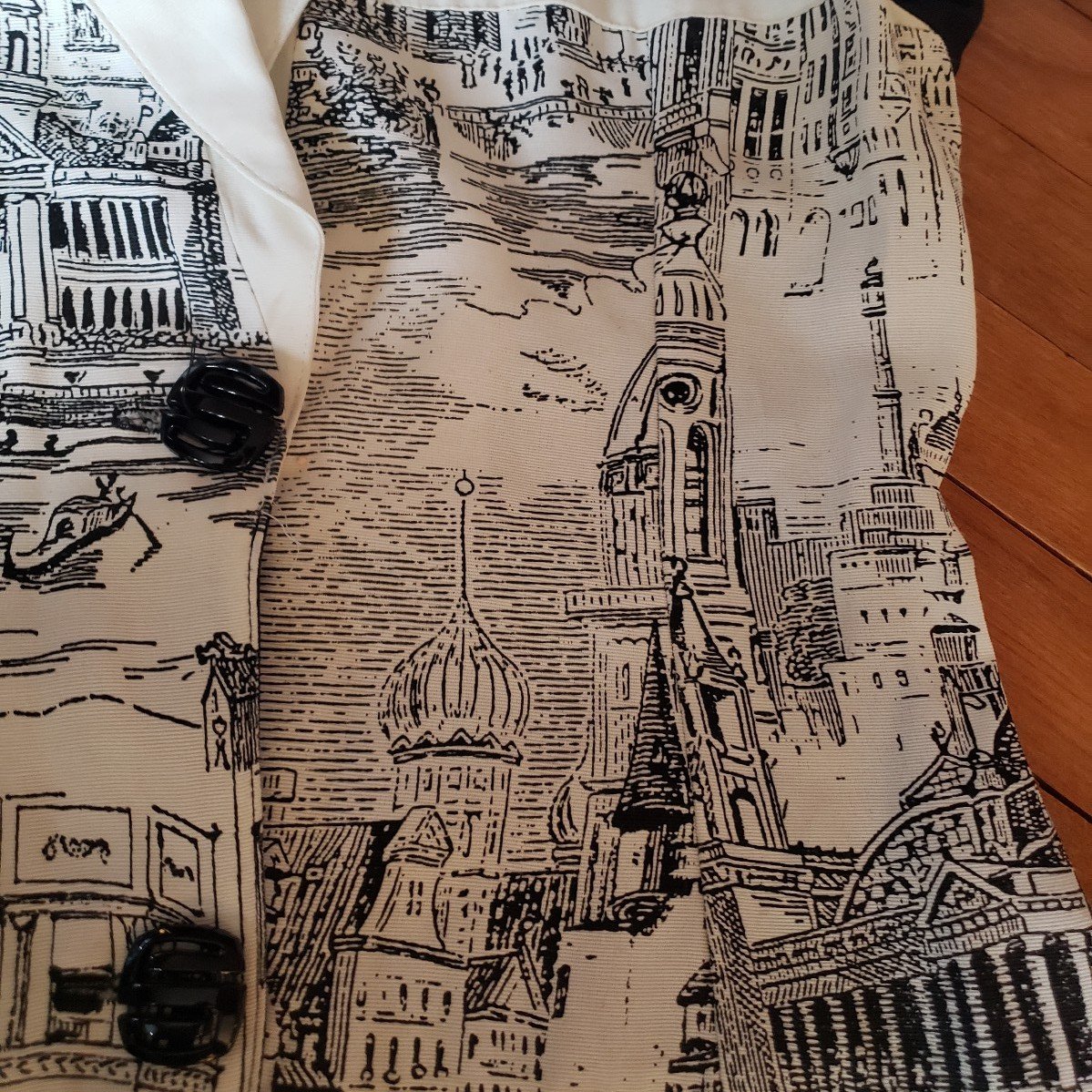 70s/80s Black and White Novelty Print Jacket