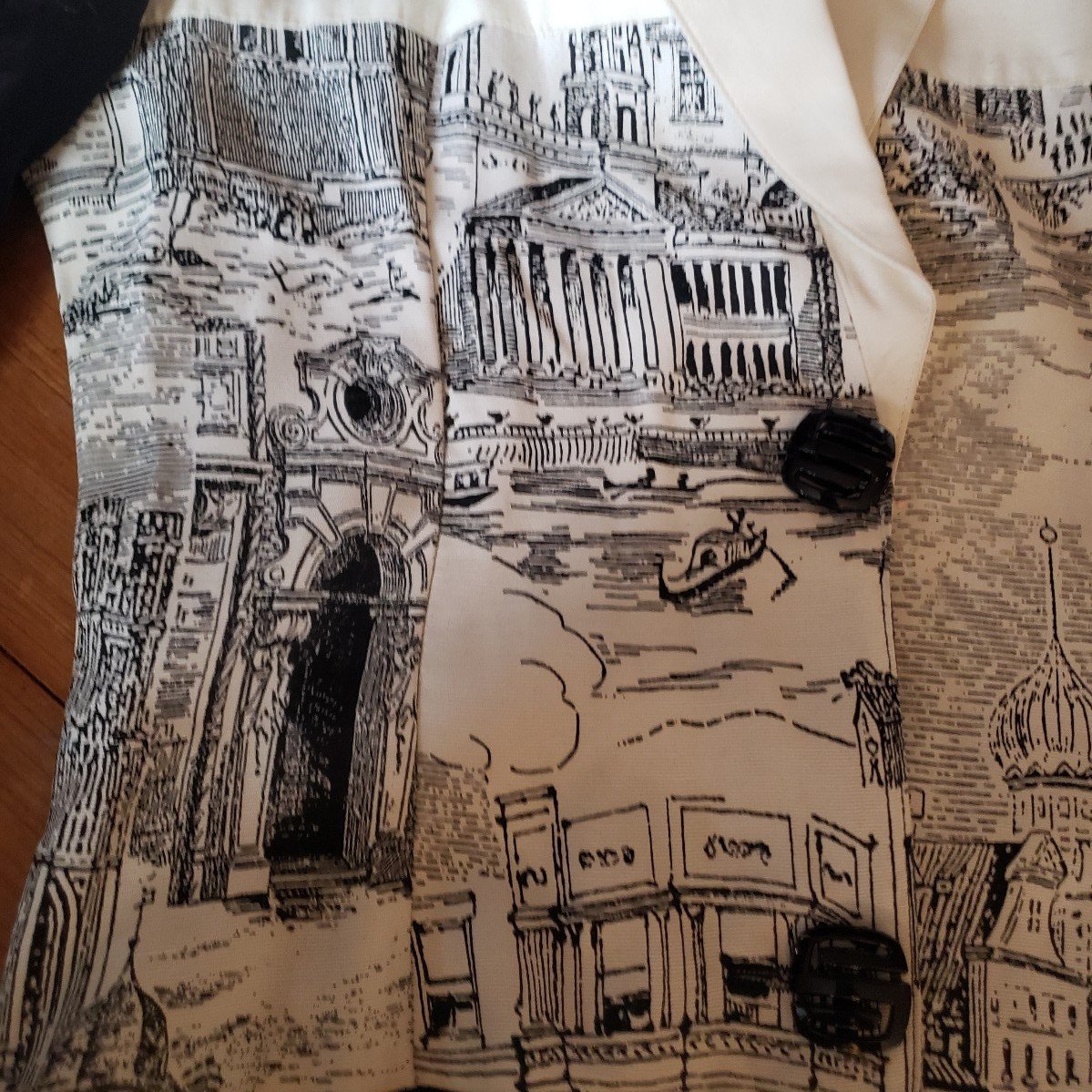 70s/80s Black and White Novelty Print Jacket