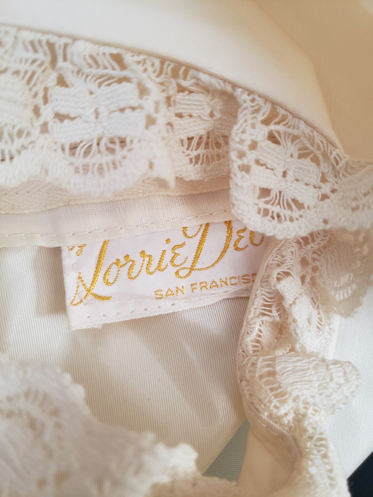 70s Cream Long Sleeve Wedding Gown