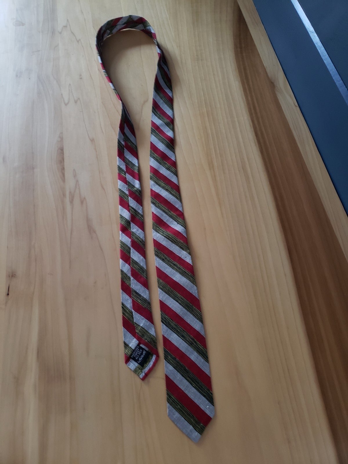 Vintage 70s Silk Striped Skinny Tie