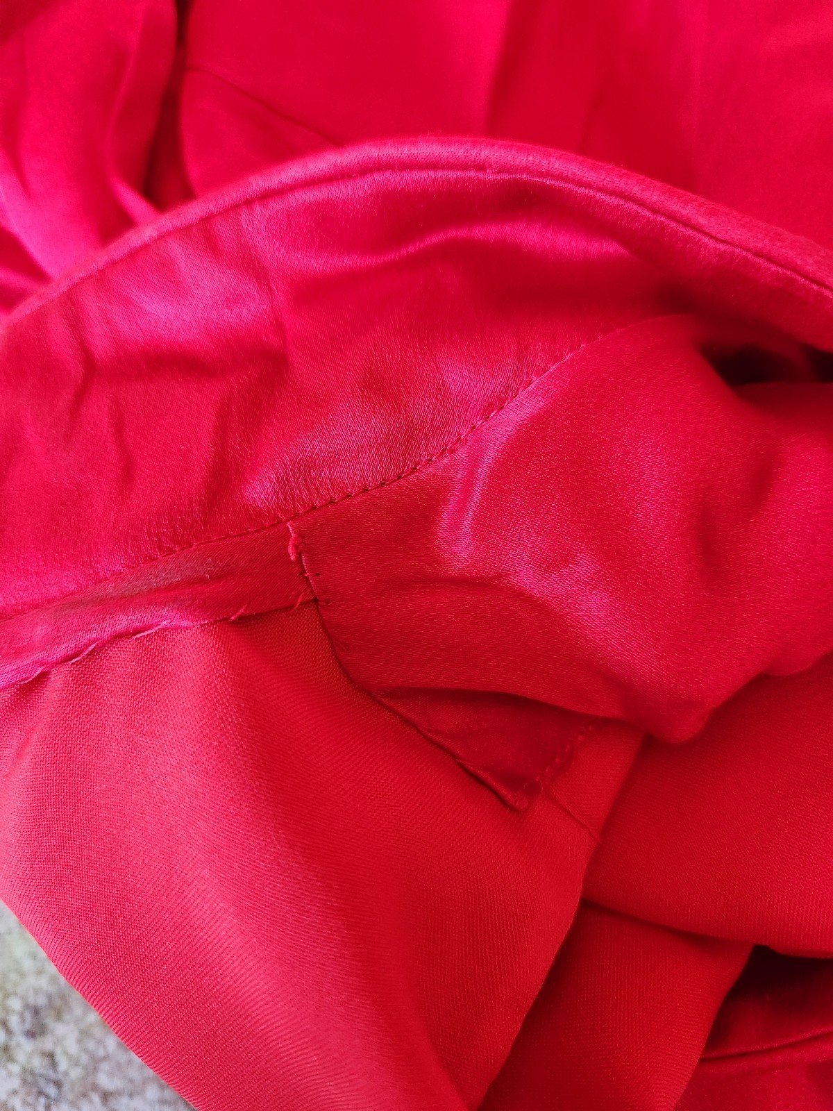 80s Does 40s (or potentially 40s) Red Satin Blouse
