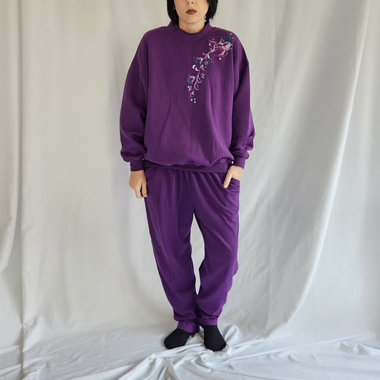 90s Purple Lady Foot Locker Sweatsuit