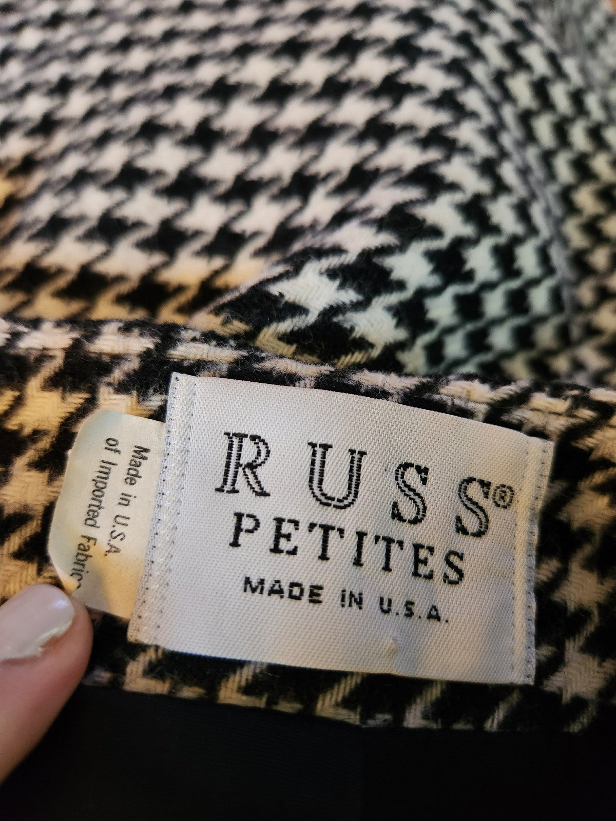 90s Black and White Houndstooth Blazer