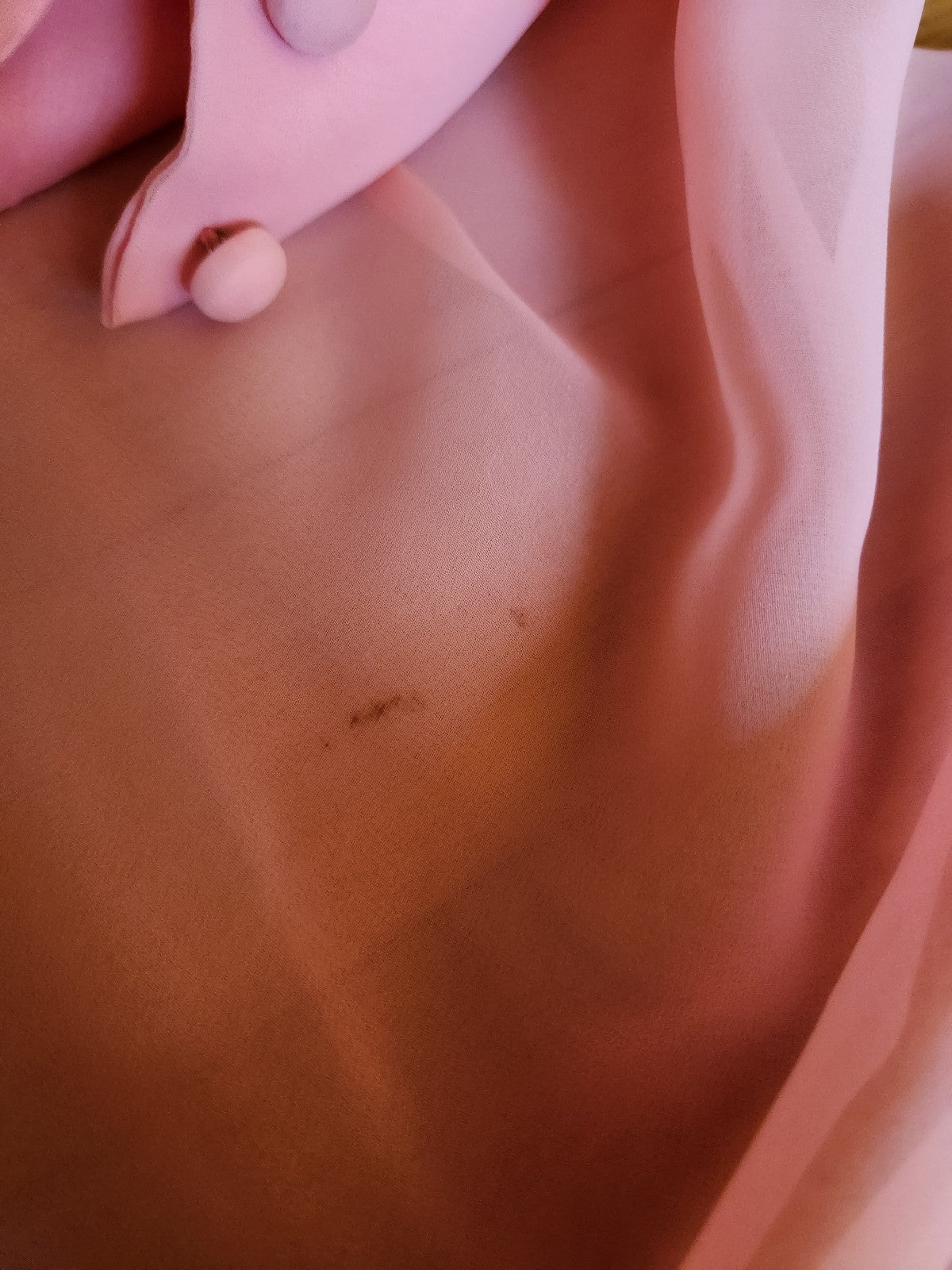 70s Pink Floaty Long Sleeve Dress