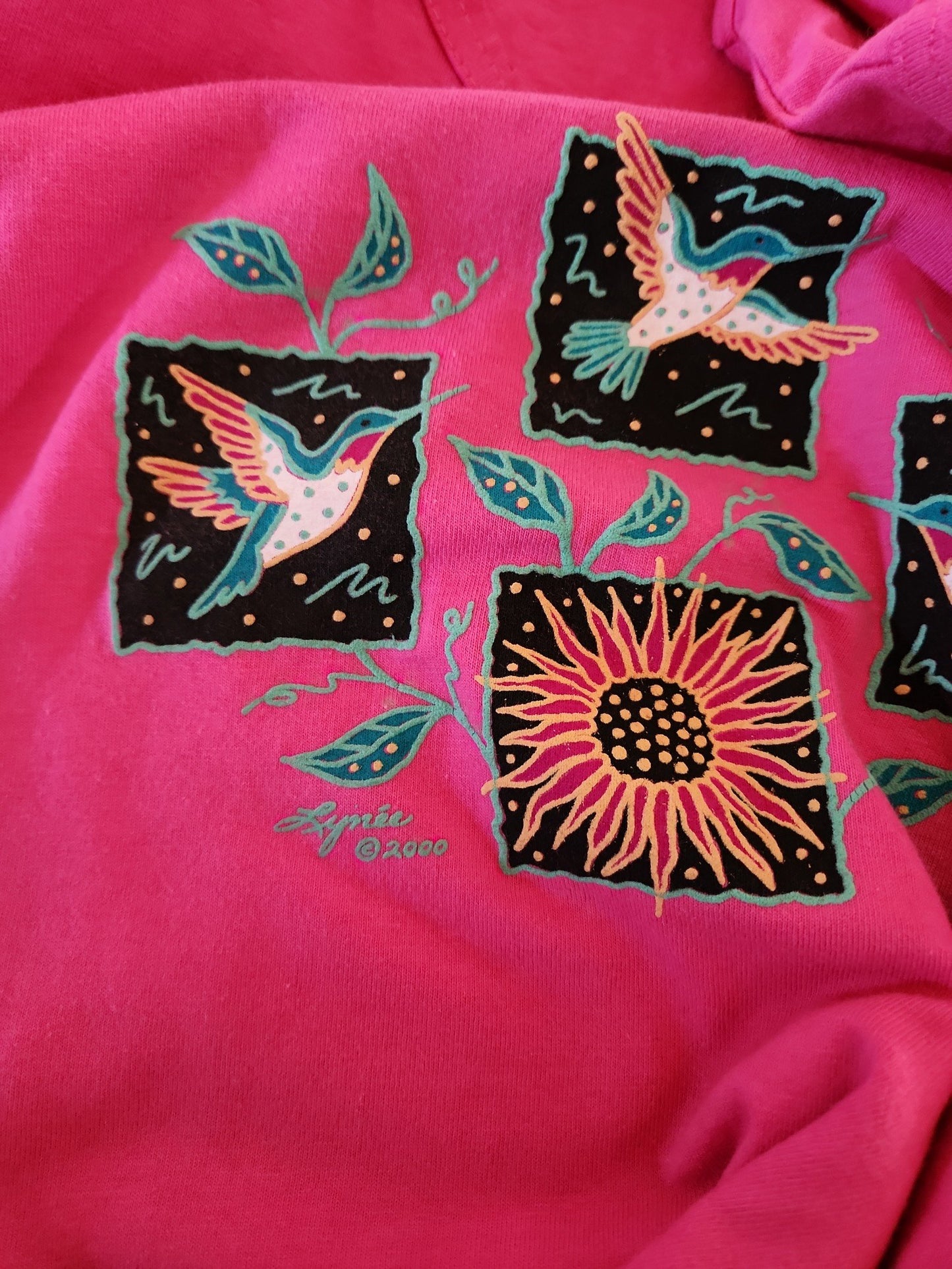 Y2K Pink Cotton Hummingbird Theme Maxi Dress and Shirt