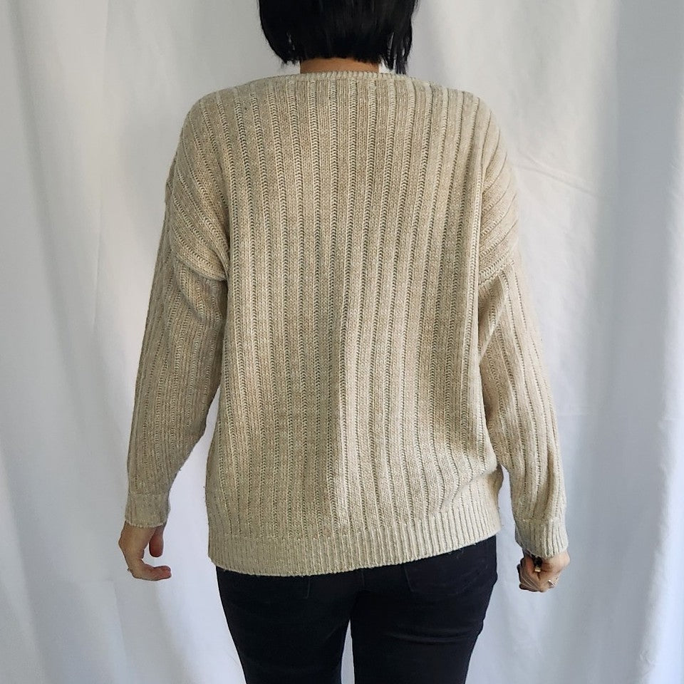 80s Beige and Cream Sweater