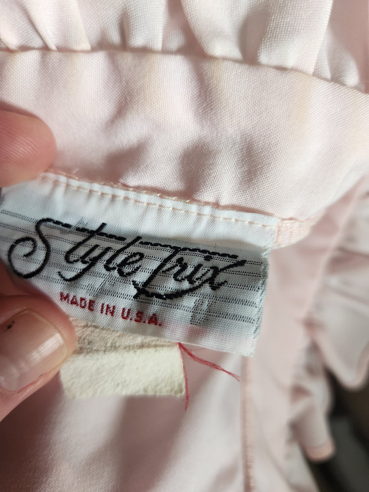 80s Pink Frilly Collar Blouse