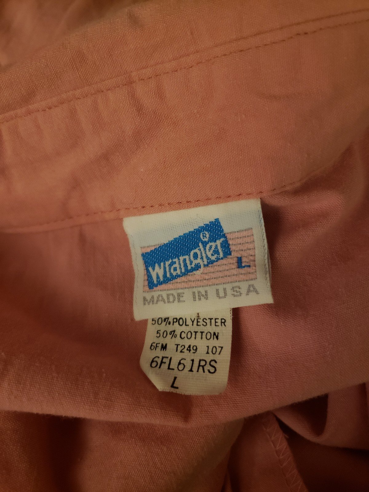 90s Wrangler Pink Button Down Shirt