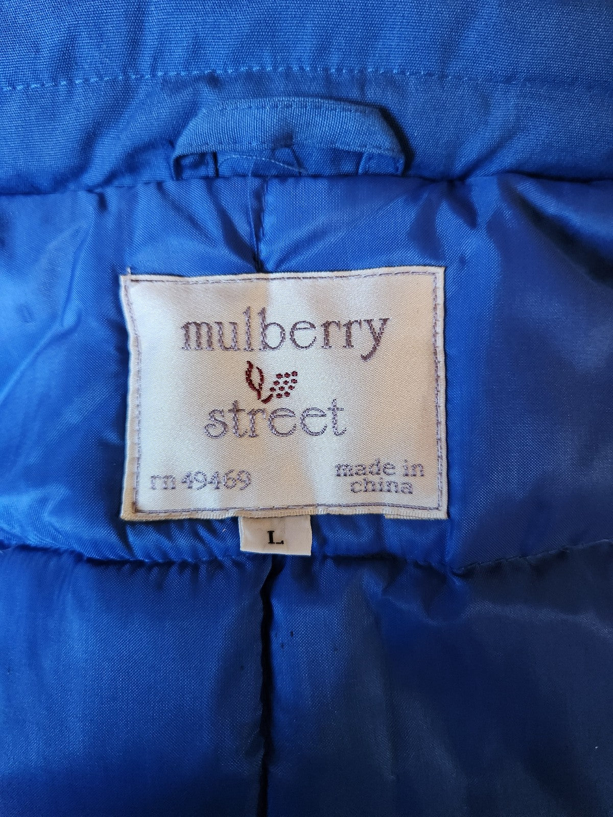 80s Deadstock Down Filled Blue Winter Coat