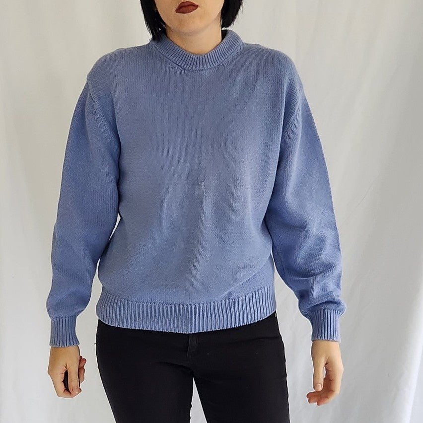 90s Eddie Bauer Periwinkle Cotton Sweater