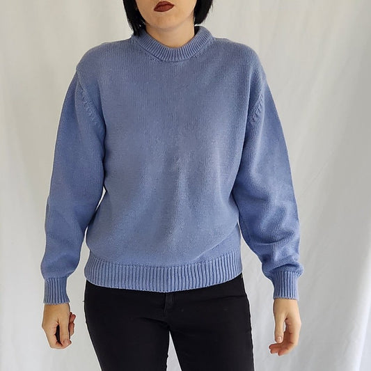 90s Eddie Bauer Periwinkle Cotton Sweater