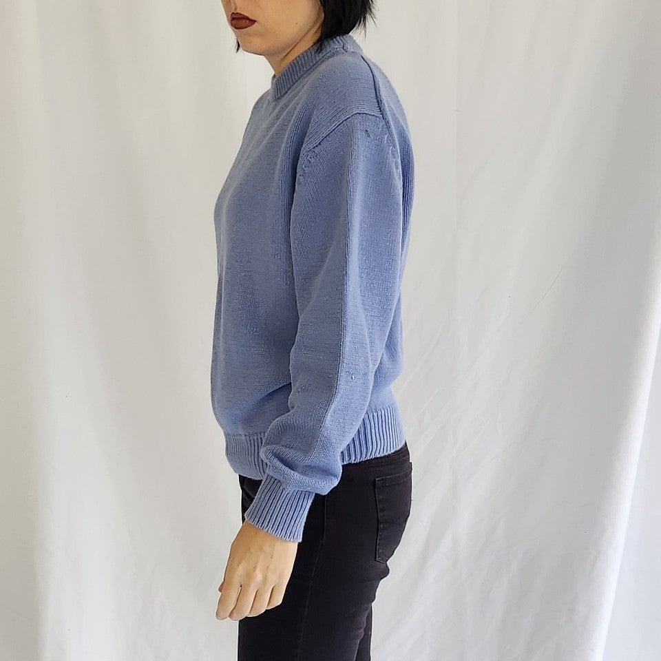 90s Eddie Bauer Periwinkle Cotton Sweater
