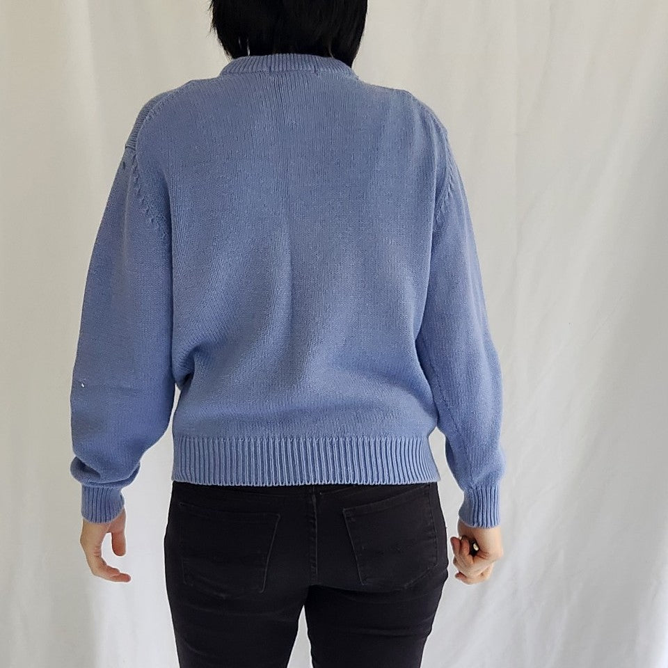 90s Eddie Bauer Periwinkle Cotton Sweater