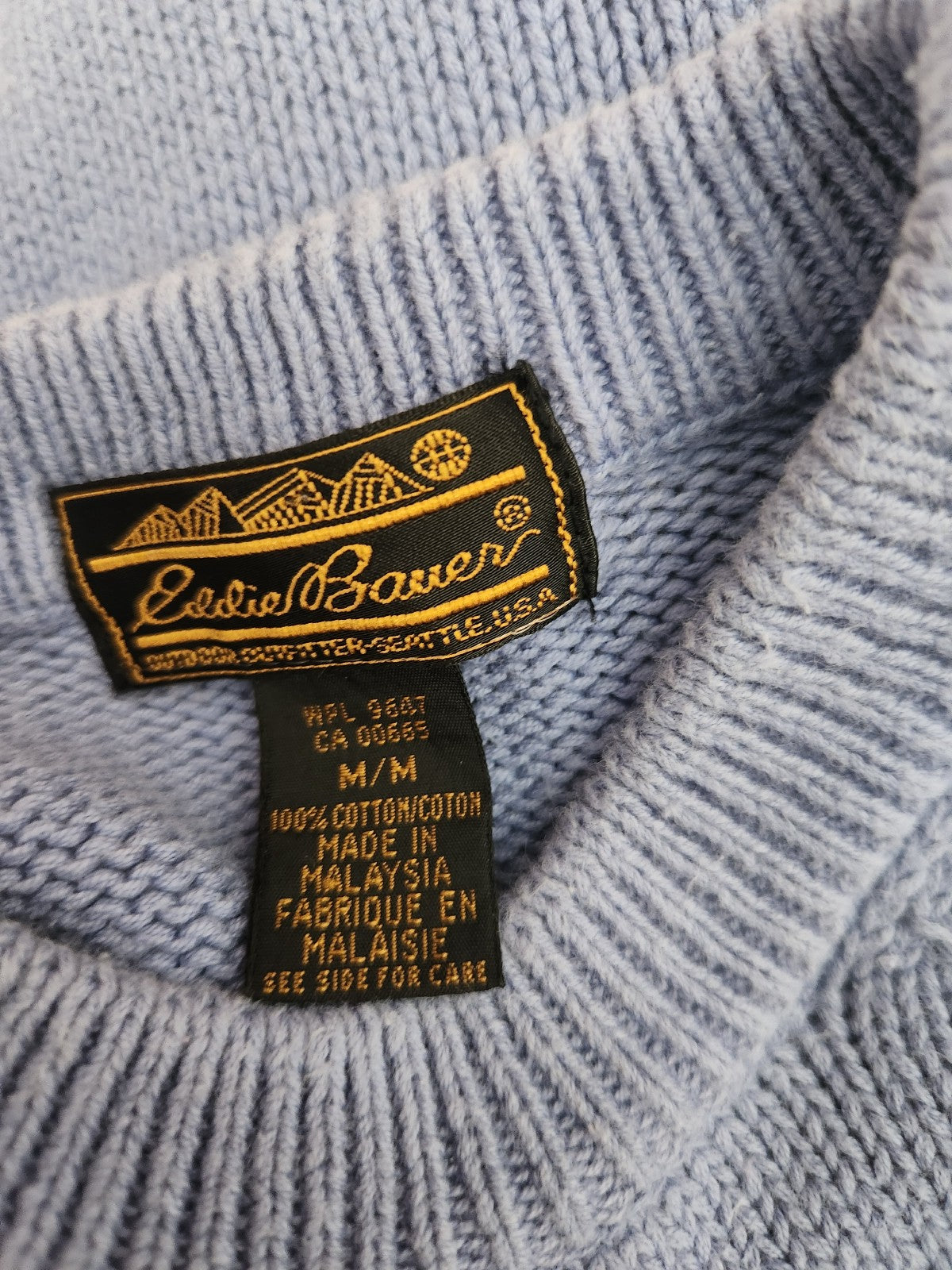 90s Eddie Bauer Periwinkle Cotton Sweater