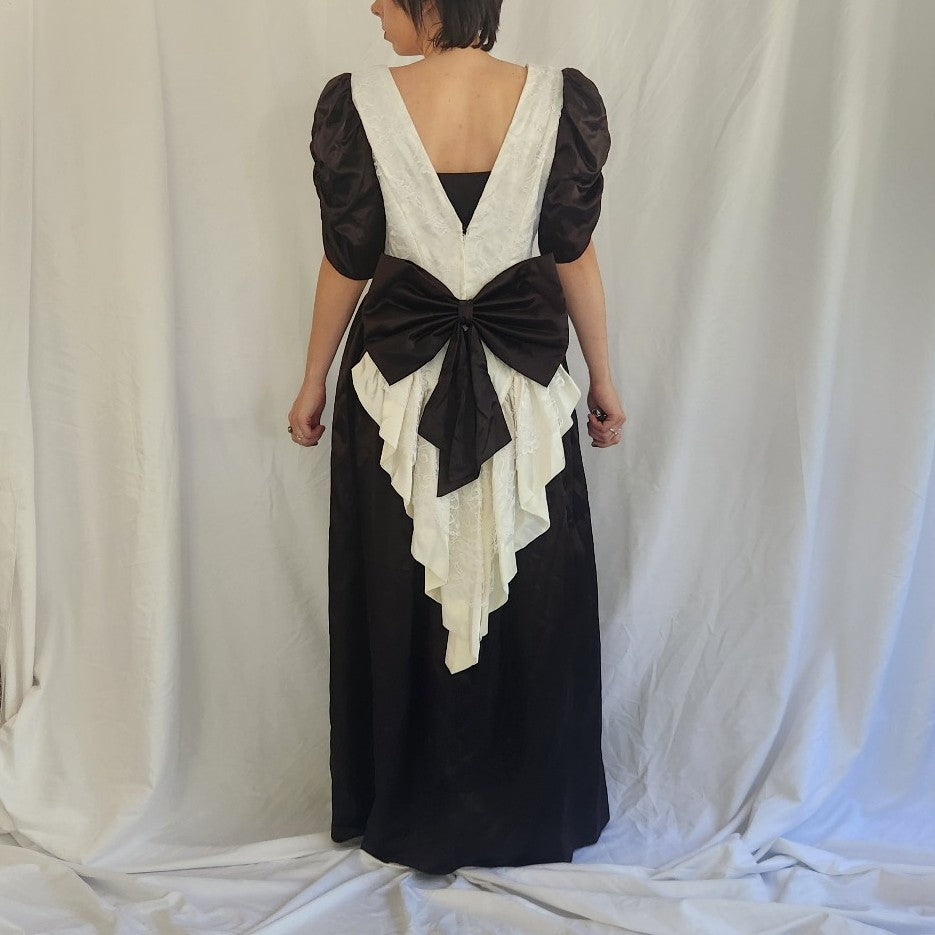 80s Black and White Prom Dress