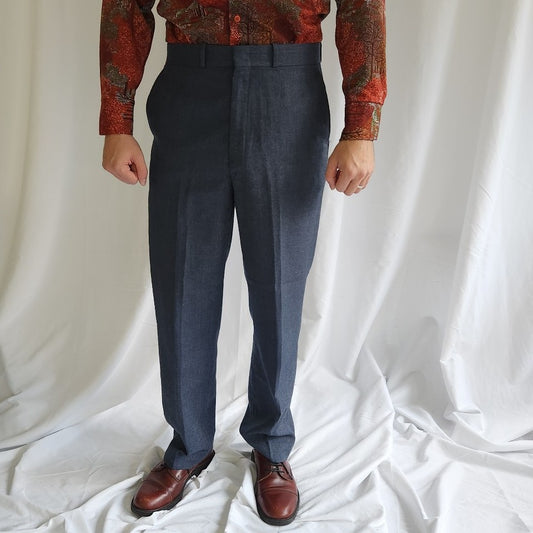 80s Blue Pleated Slacks