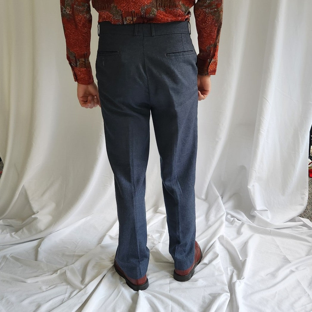80s Blue Pleated Slacks