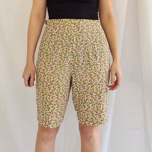 60s Home Made High Rise Floral Shorts
