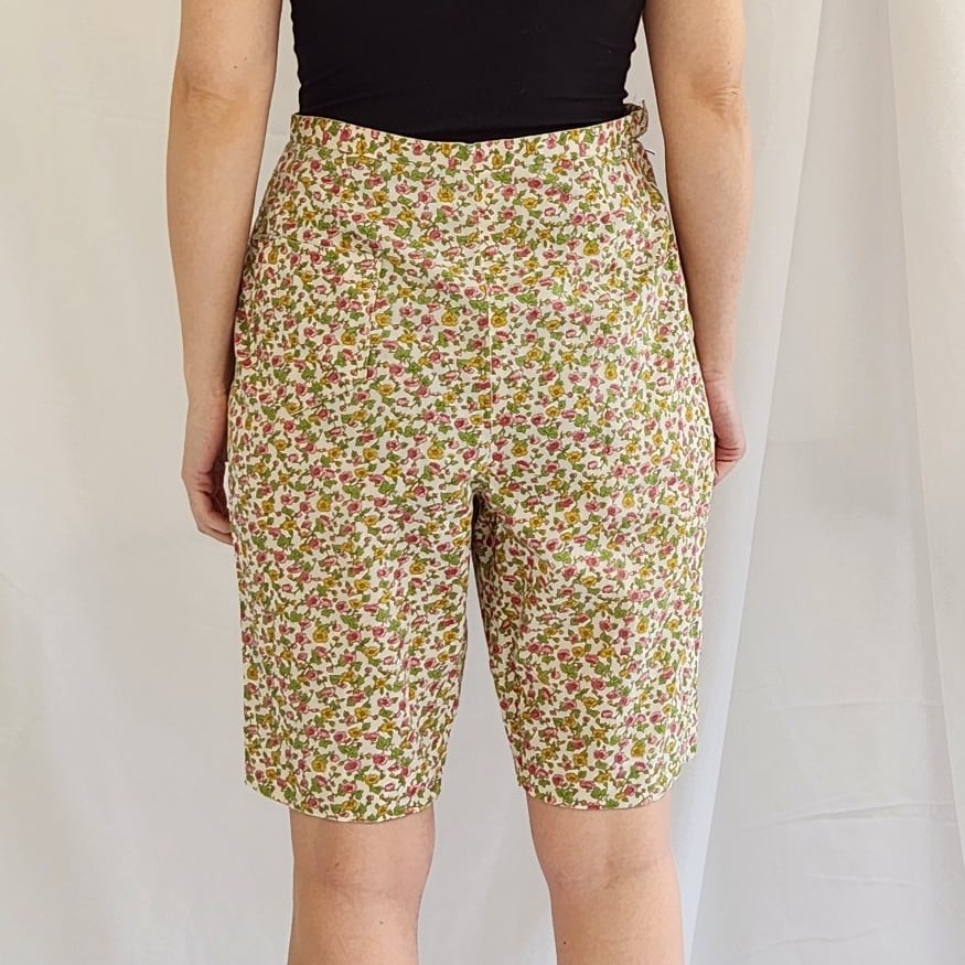 60s Home Made High Rise Floral Shorts