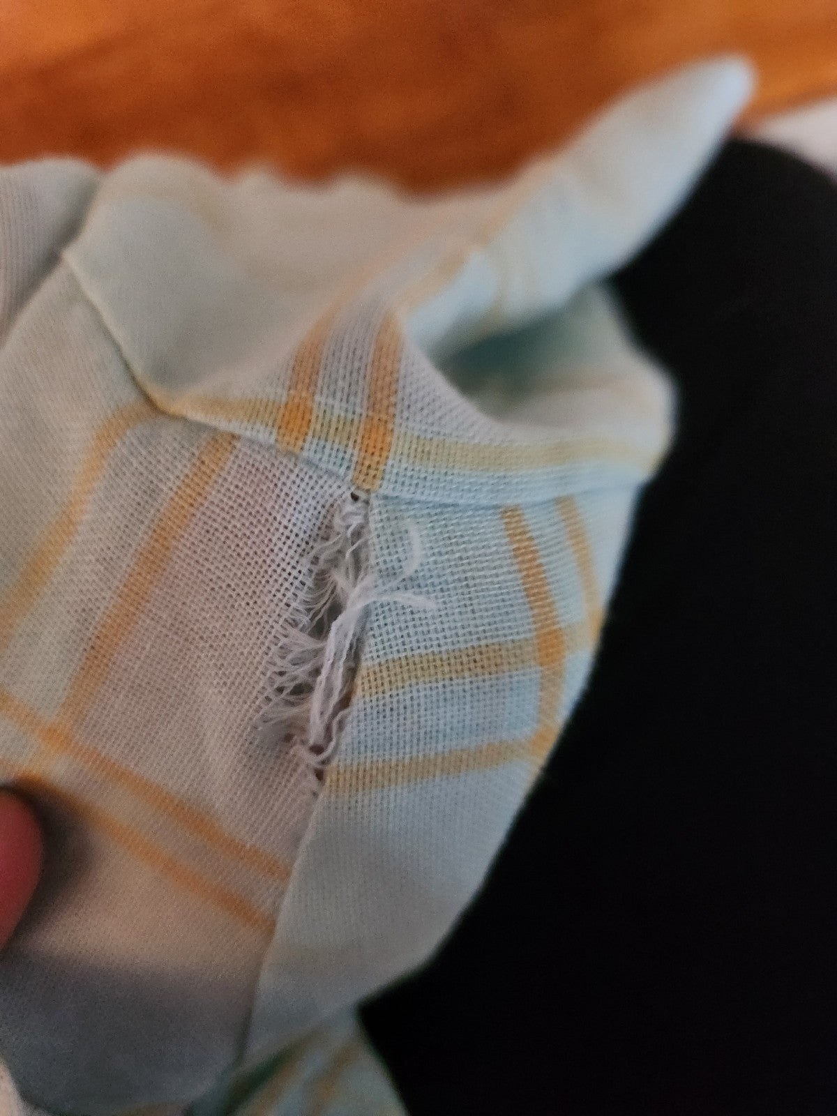 70s Blue and Yellow Plaid Shirt