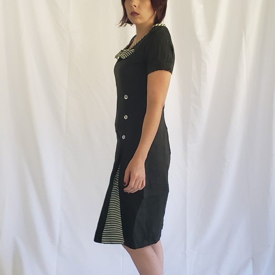 60s Green Double Breasted Day Dress