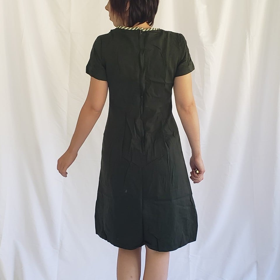 60s Green Double Breasted Day Dress