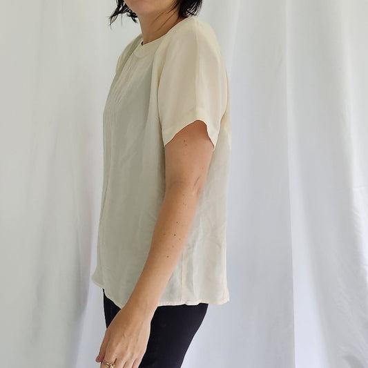 90s Cream Silk Blouse