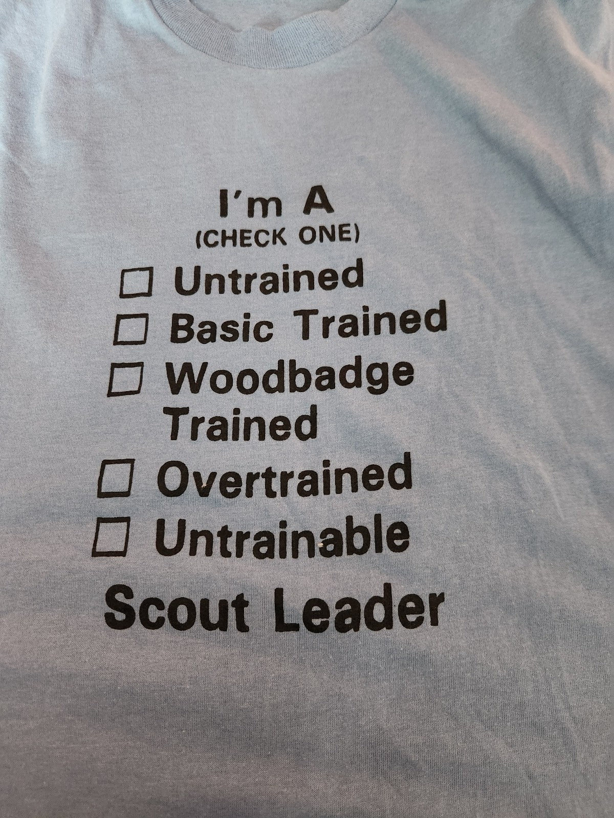 80s/90s Blue Scout Leader Comical Tee