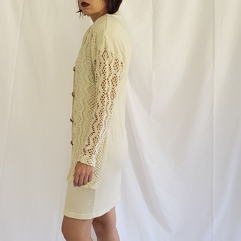 90s Dawn Joy Cream Knit Dress