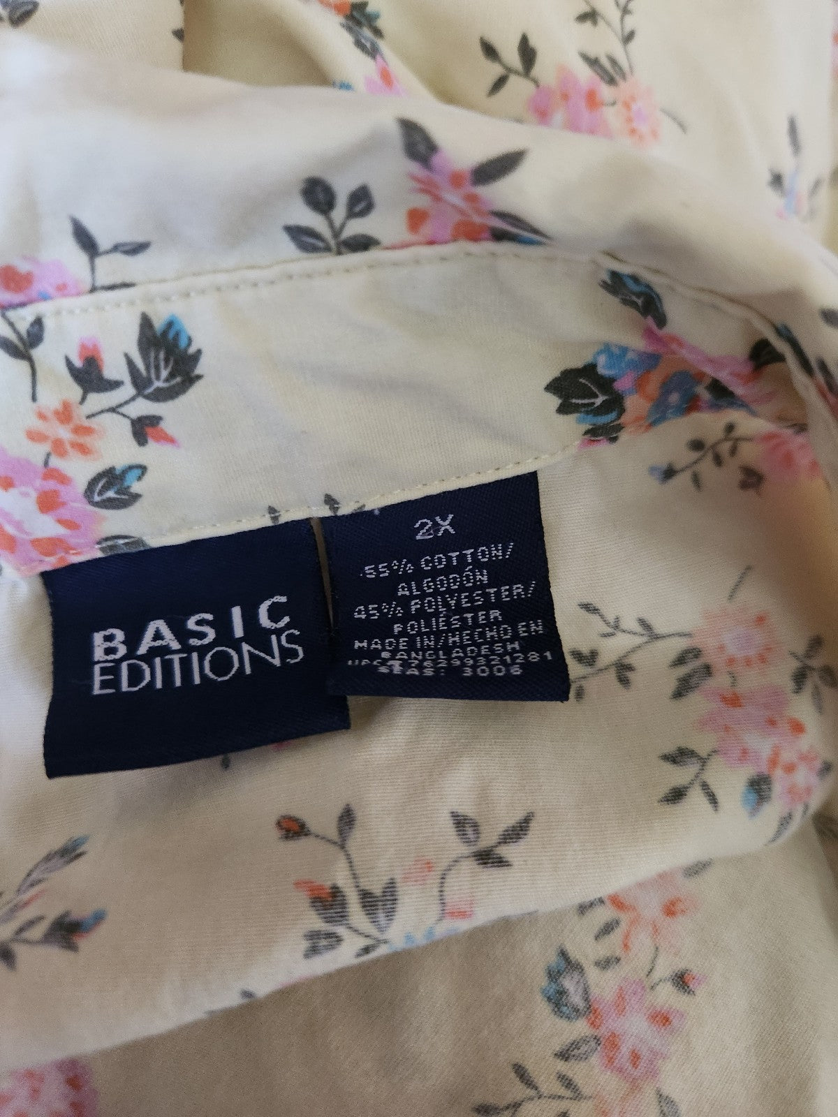 90s/00s Pastel Yellow and Pink Floral Button Down