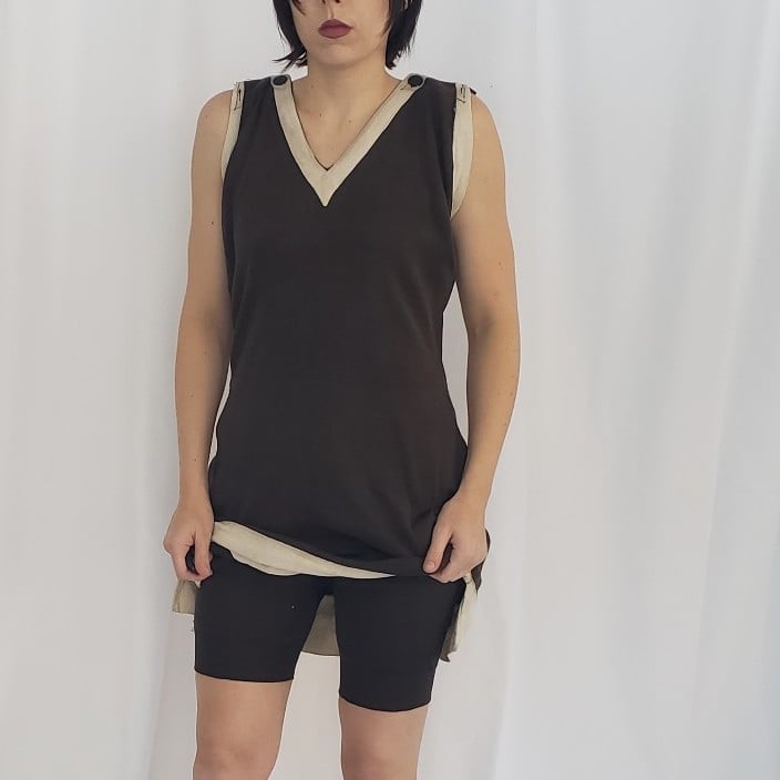 Edwardian Brown Wool Blend Swimsuit