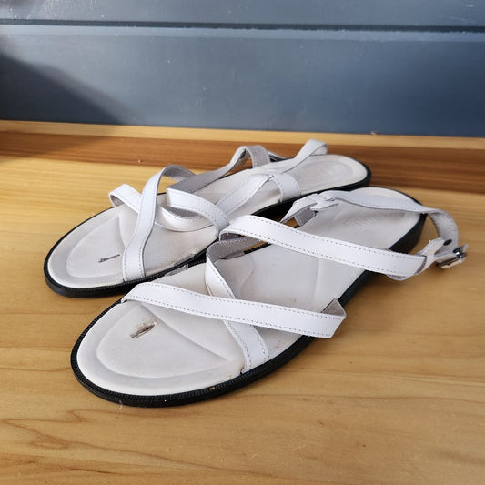 Y2K White Leather Strappy Sandals