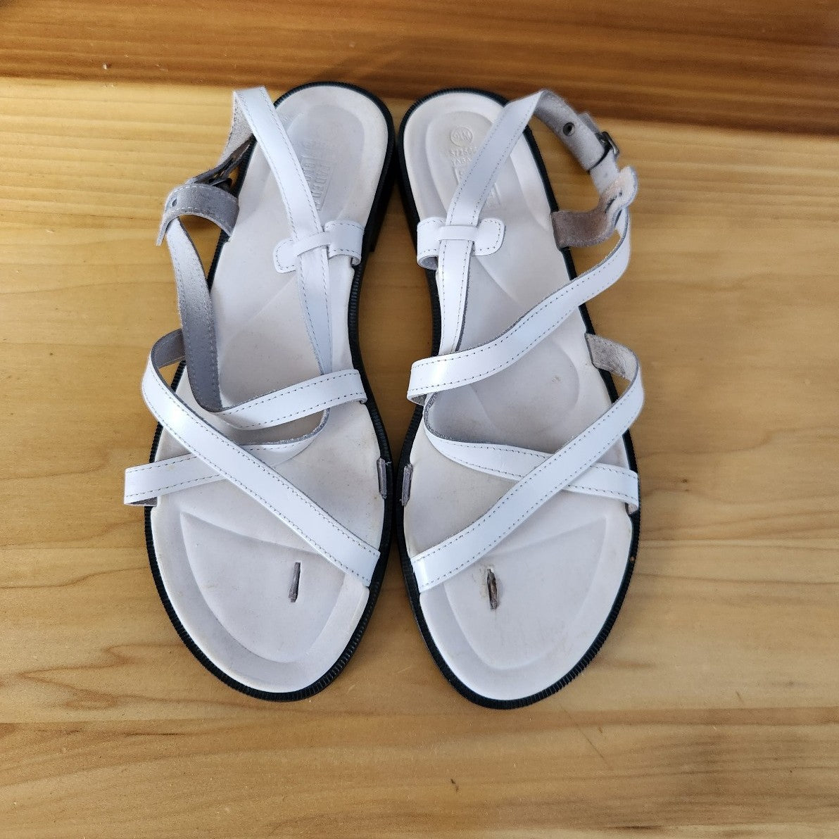 Y2K White Leather Strappy Sandals