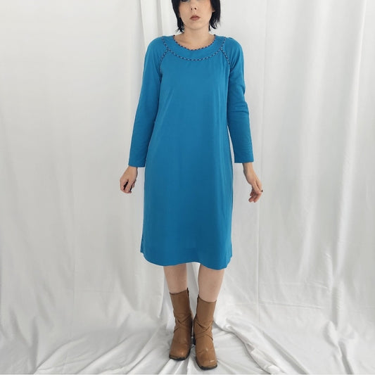 70s Blue Sheath Dress
