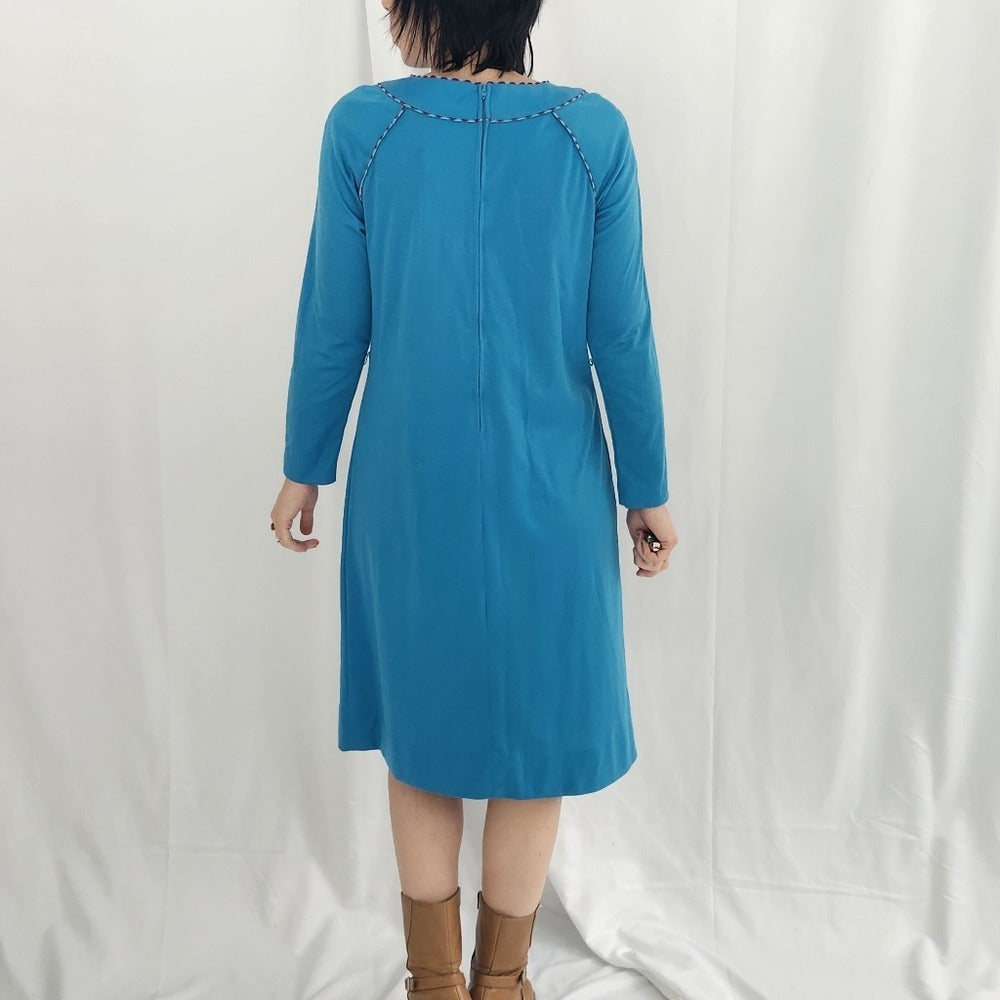 70s Blue Sheath Dress