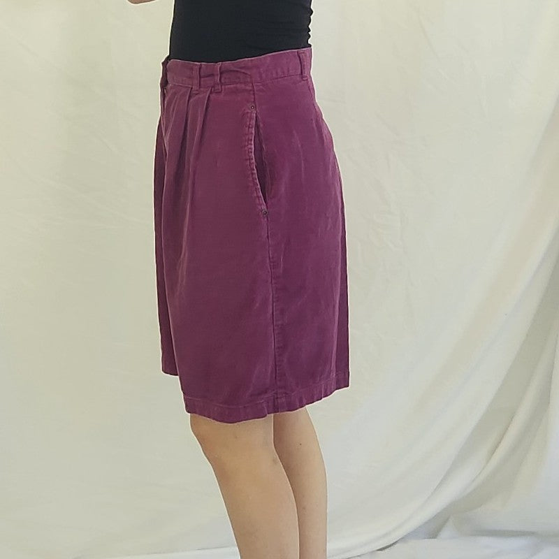 90s Purple Corduroy High Rise Shorts