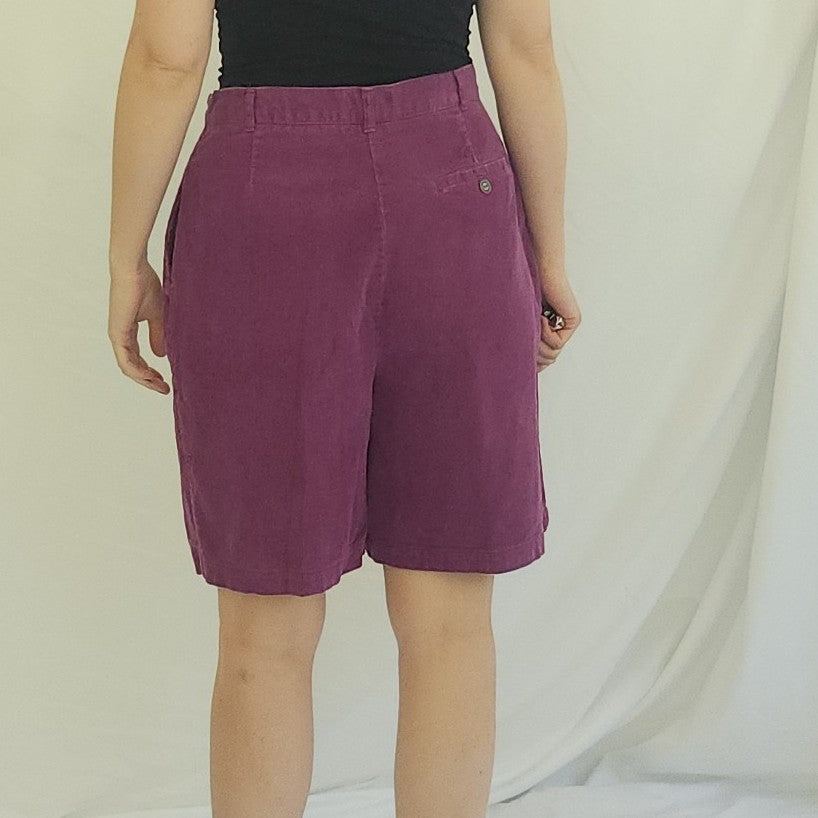 90s Purple Corduroy High Rise Shorts