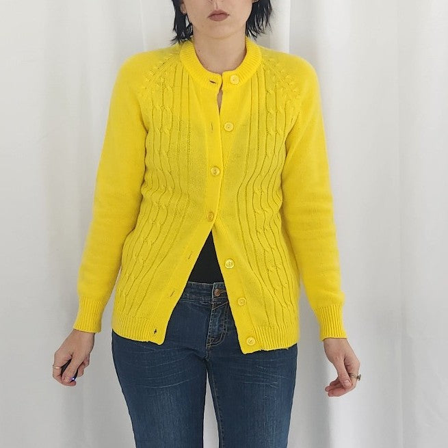 70s(?) Bright Yellow Cardigan