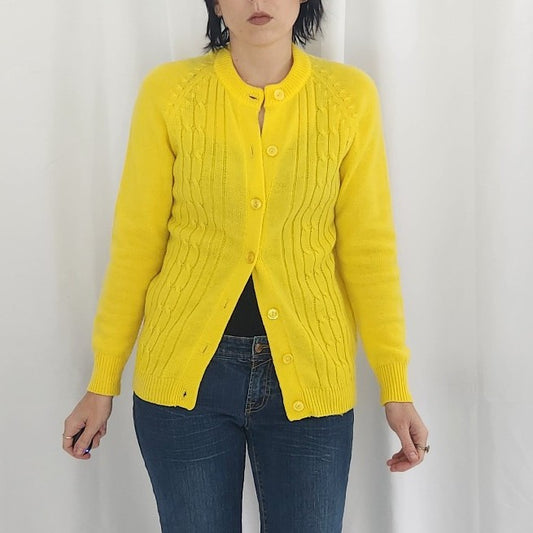 70s(?) Bright Yellow Cardigan