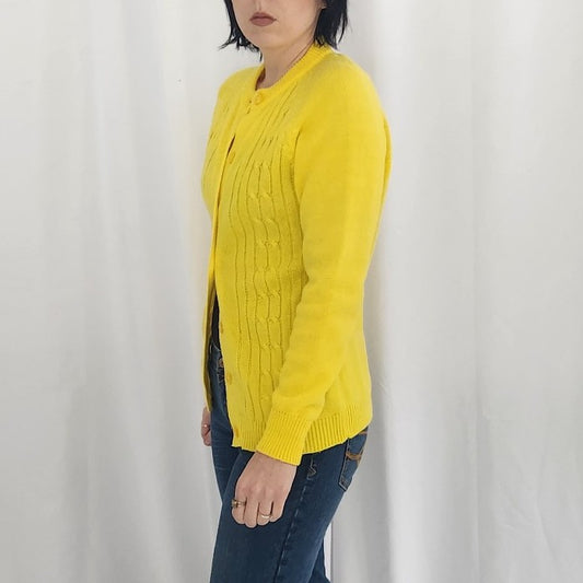 70s(?) Bright Yellow Cardigan