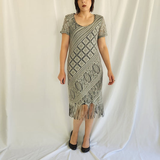 90s Silver Lurex Dress