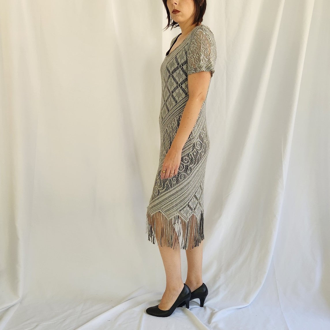 90s Silver Lurex Dress