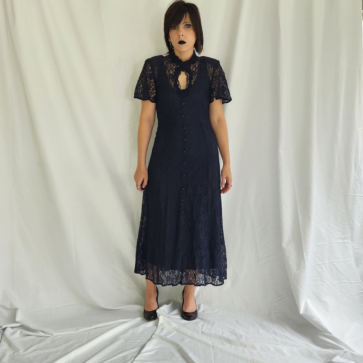 90s Blue Lace Whimsigoth Dress