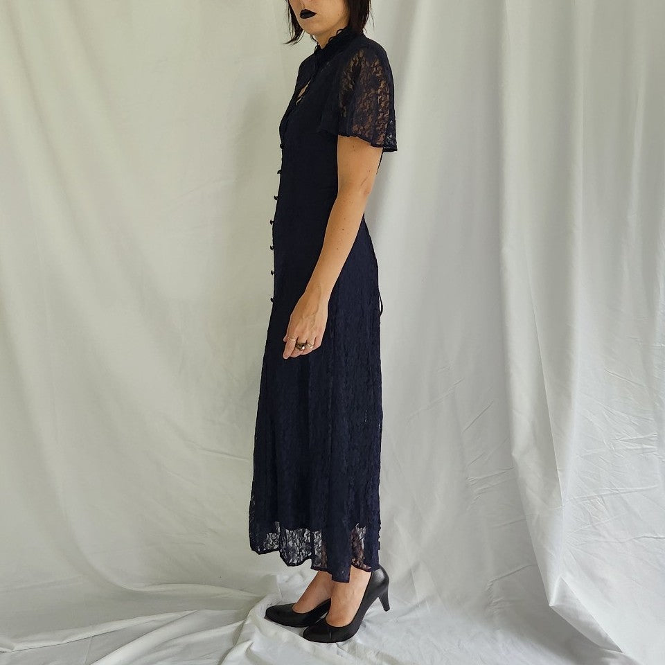 90s Blue Lace Whimsigoth Dress