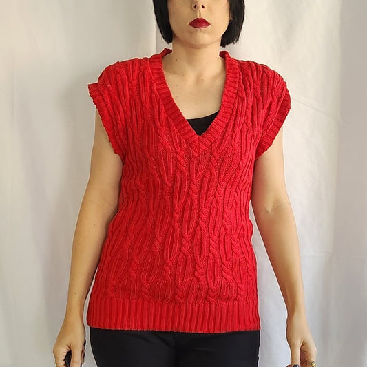 80s Red Sweater Vest