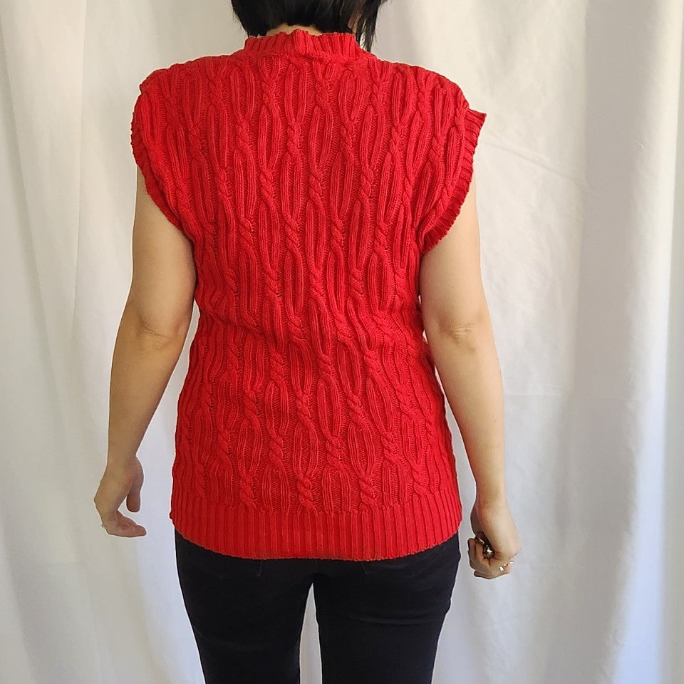 80s Red Sweater Vest